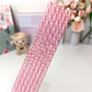 Pink Swirly - Reusable Plastic Straw - 12 inch