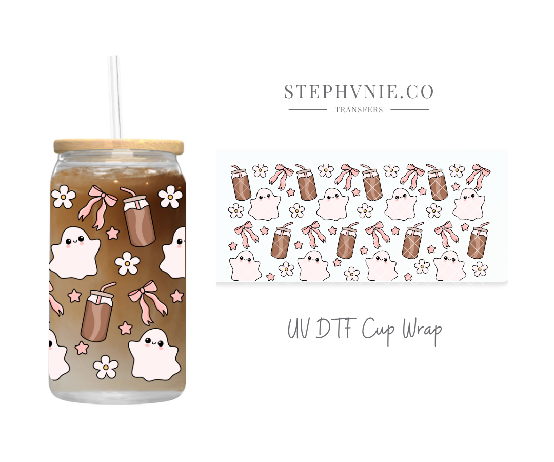 Ghostie Coffee - 16oz UV DTF Cup Wrap