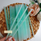 Mint Color Changing Reusable Plastic Straw - 10 inch