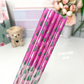 X-mas Tree - Pink Wide Straw - Color Changing Reusable Plastic Straw - 12 inch