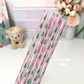 X-mas Tree - Pink Wide Straw - Color Changing Reusable Plastic Straw - 12 inch