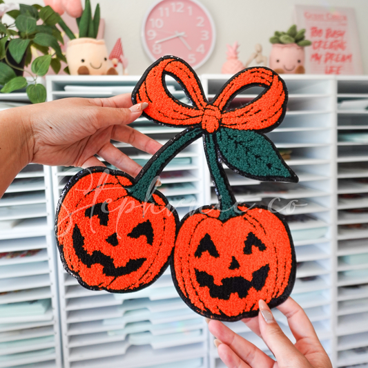 Pumpkin Cherries -  Chenille Patch