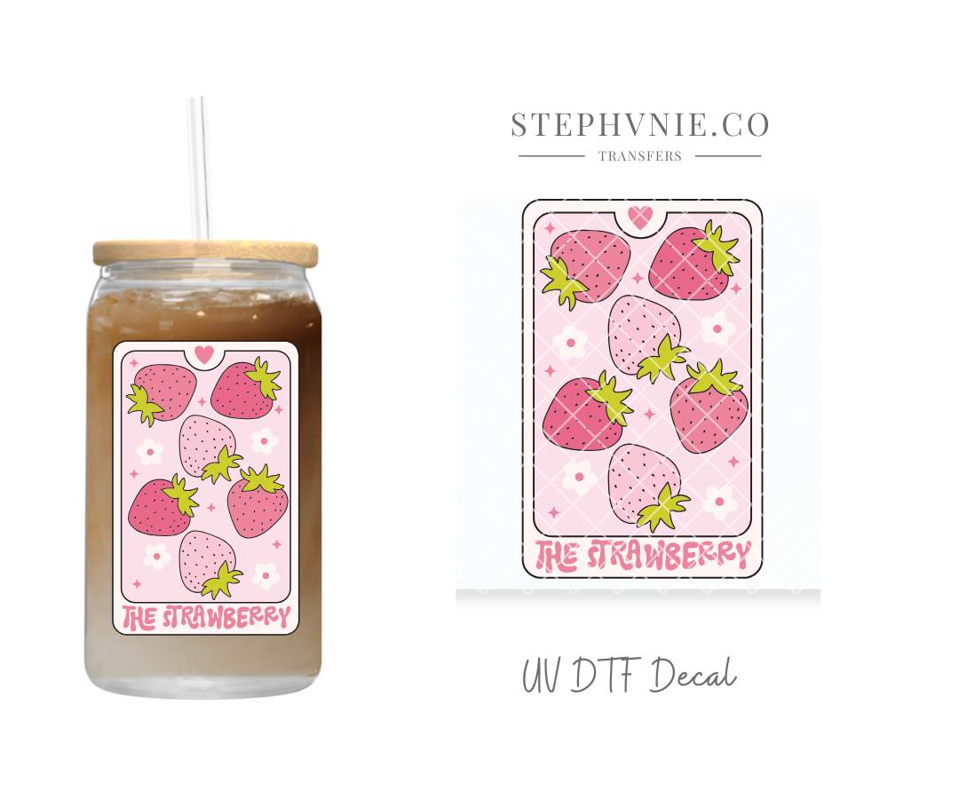 The Strawberry Card - UV DTF Decal