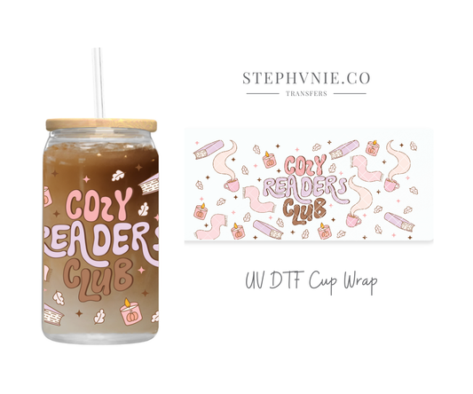 Cozy Readers Club - 16oz UV DTF Cup Wrap