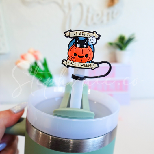 Halloween Kitty - Straw Toppers