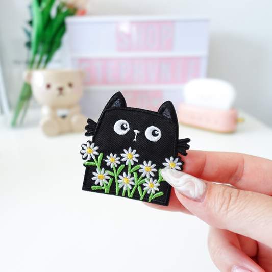 Kitty Flower - Embroidered Patch