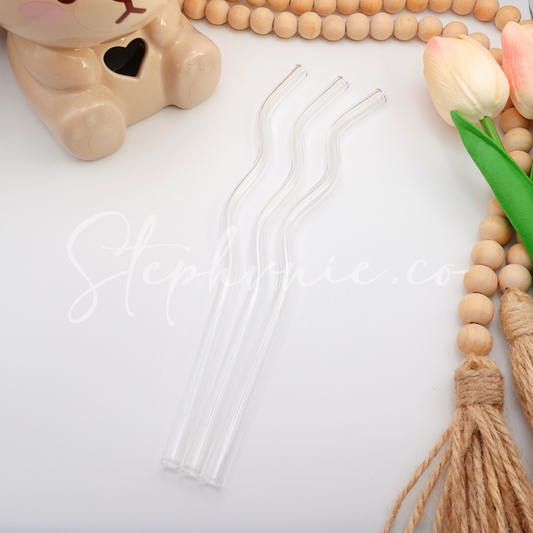 Clear Glass Straws - Reusable