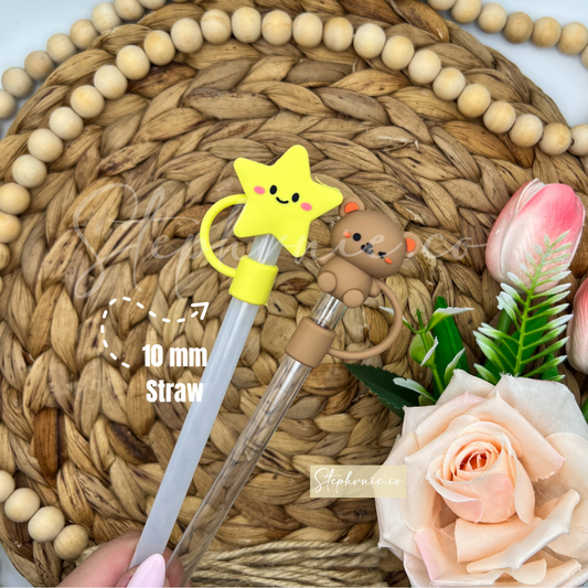 Cute Bear or Star - 3D Straw Toppers