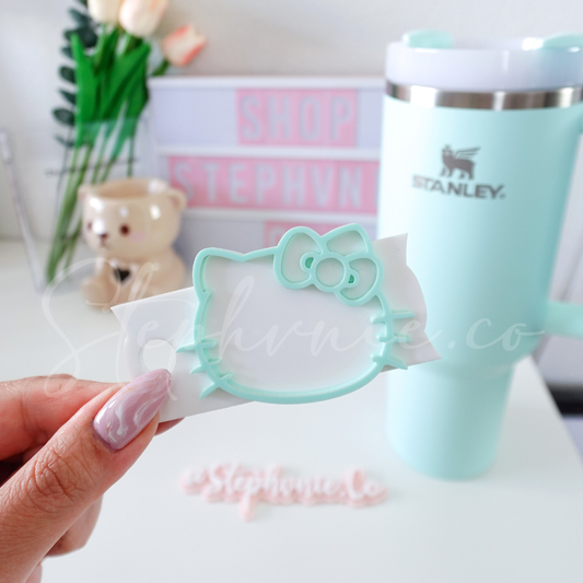 Mint Kitty Head Cup Topper - 40oz