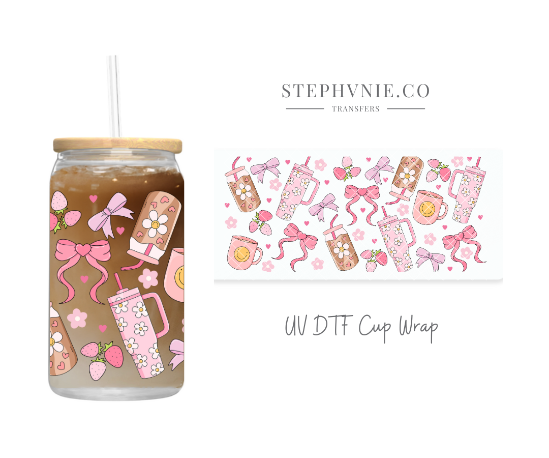 Pink Girl Essentials - 16oz Cup Wrap