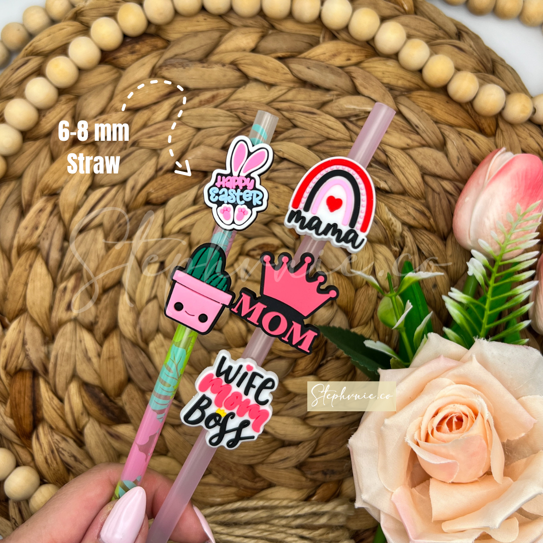 Best Mom - Straw Topper Charms