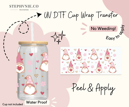 Cupid Gnomes - 16oz Cup Wrap (Clear Film)