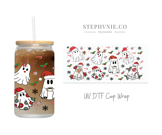 X-mas Ghosties - 16oz UV DTF Cup Wrap