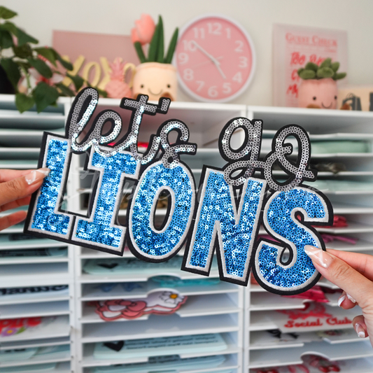 Let's go Lions -  Sequin Patch
