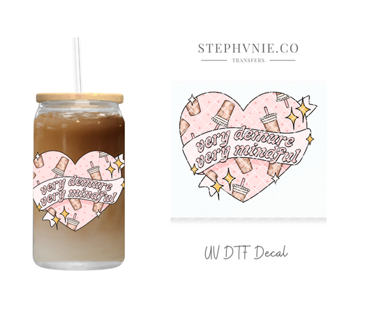 Very Demure, Very Mindful (Peach coffee) - UV DTF Decal