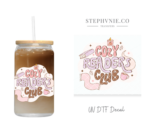 Cozy Readers Club - UV DTF Decal - Book