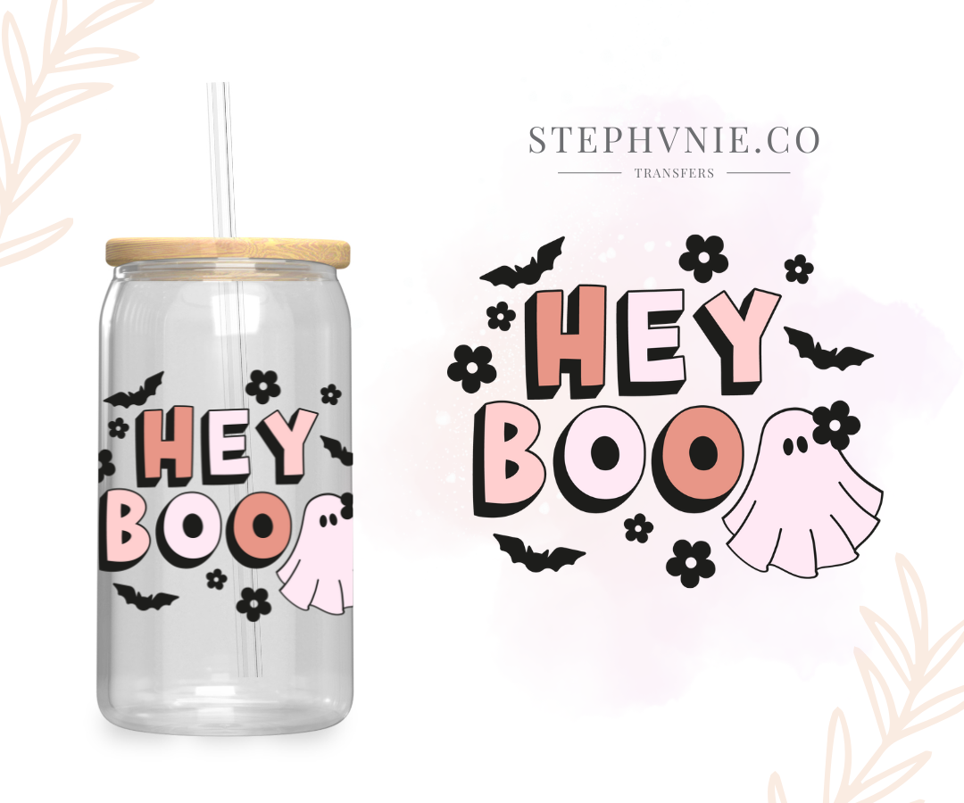 Hey Boo - UV DTF Decal (clear film)