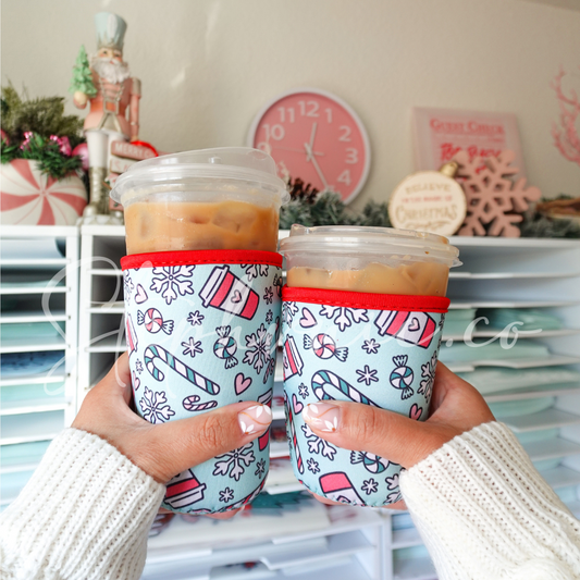 Coffee & Candy Cane - Cup Sleeve