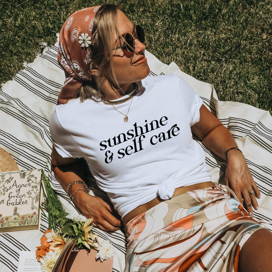 Sunshine & Self Care - One Color Screen Print Transfer