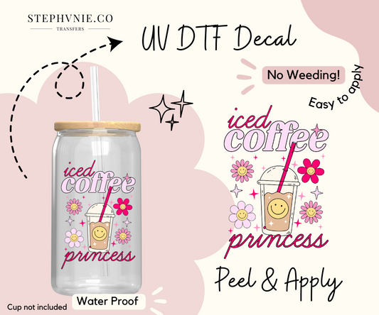 Iced Coffee Princess - UV DTF Decal