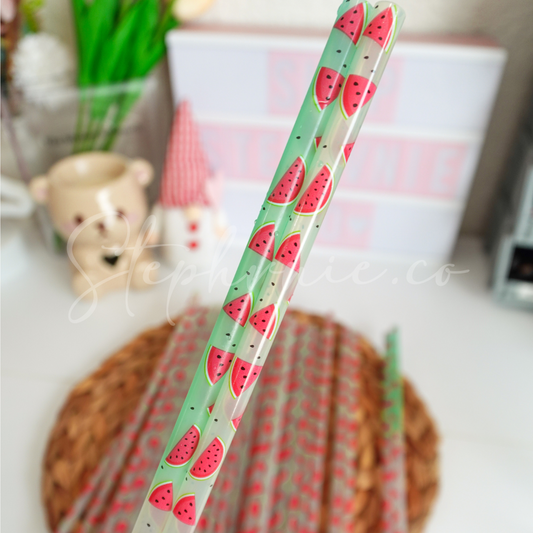 Watermelon - Color Changing Reusable Plastic Straw - 10 inch