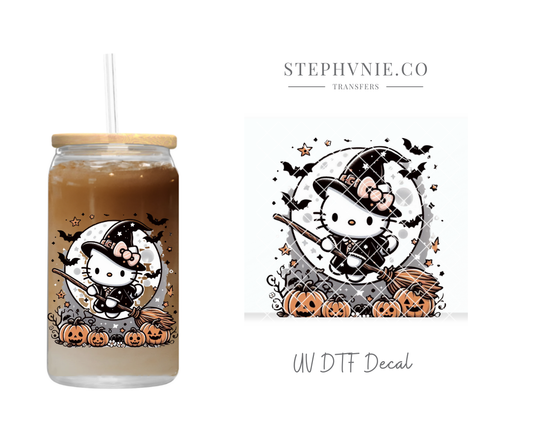 Kitty Witch - UV DTF Decal kawaii