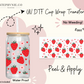 Strawberry Hearts - 16oz Cup Wrap (Clear Film)